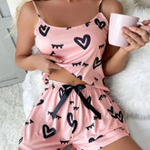 Heart Print Summer Pajama Set