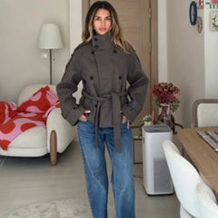 New Women's Jackets & Coats Autumn 2026 Fashion Loose Belt Elegant Turtleneck Warm Winter Jackets Women's Chic Youth Street Coat