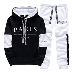 Men's Tracksuit 2 Pcs Sets Print Casual Hooded Sweatshirts Outdoors Sports Jogging Clothing Classic Fashion Single Hoodie Pants