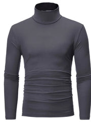 Men's Turtleneck Sweater Warm Soft Knit Pullover Fashion Versatile Long Sleeve Top for Autumn Winter