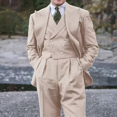 Elegant Double Breasted Three Piece Suit