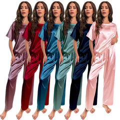 Pink Satin Short Pajama Set