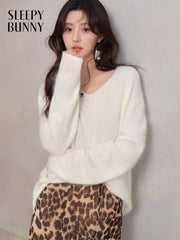 Elegant Wool Knit Skirt Set
