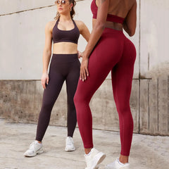 Leggings Women Seamless Leggings Gym Energy Low Ribbed Waistband Yoga Pants Back Scrunch Booty Tights Pants