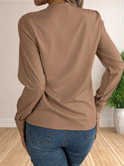 Elegant Layered V-Neck Office Blouse