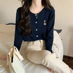 Korean V Neck Knit Cardigan