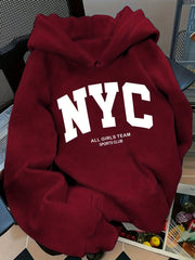 New York Team Navy Blue Zip Hoodie (Fall/Winter)