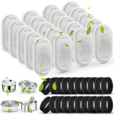 20PCS Cat Water Fountain Activated Carbon Dog Water Bowl Dispenser Replacement Filters with 20 Sponges for Home Pet Hydration