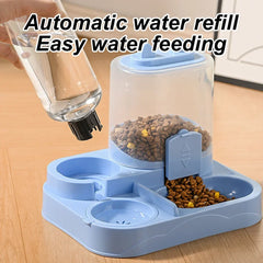 1 PC 2-in-1 Automatic Feeder with Controllable Food Amount for Small Animal Pets Rabbits Cats Dogs Feeder Bowl with Drink Bottle