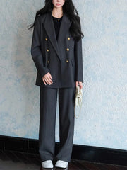 Elegant Peaked Lapel Suit Set