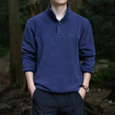 2025 Men Sweatshirt Turtleneck Half Button Pullover Male Polar Fleece Casual Basic Elegant Work Wear Winter Autumn Warm Jacket