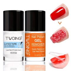 Nail Polish Gel Remover Set,2-5 Minutes Quick Remover Polish,With Gel Nail Polish Remover ,Nail Latex Tape,For Nail Salon Care