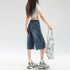 Denim Shorts for Women Summer Fashion Trendy Loose Fitting Casual Female Jeans Breathable Comfy Streetwear