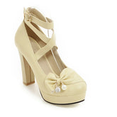 Glossy Mary Jane Chunky Heels