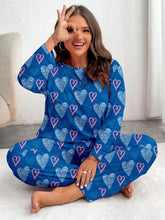 Plus Heart Print Pajama Set
