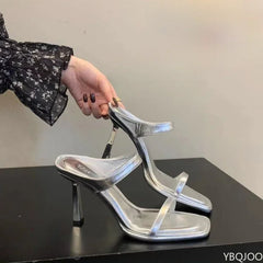 Ladies fashion high heel Summer outdoor new Slippers Fashion socialite open toed sandals Elegant Women's high-heel slipper Mujer