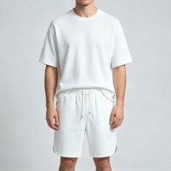NEW Summer Men Suit Round Neck Short Sleeve T-shirt+shorts Two Piece Set Loose Outdoor sport Casual Suit men T-shirt Tracksuit