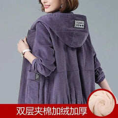 Corduroy Hooded Loose Jacket