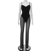 Lace Mesh Backless Summer Jumpsuit