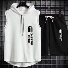 Men's track suit summer sportswear two-piece t-shirt shorts brand tracksuit jogging men's sports suit fitness clothes exercise