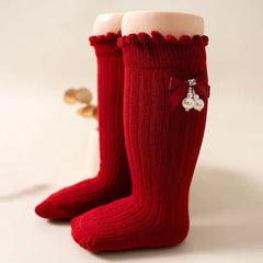 Sparkly Bow Baby Knee Socks