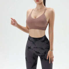 Women's Sports Bra Shock-proof Push-up Beautiful Back Cross Fitness Vest Top Gym Clothing Yoga Vest Running Sexy Fitness Bra