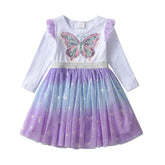 Butterfly Gradient Princess Girls Dress