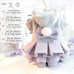 Fashion Autumn Winter Outfit Pet Dog Clothes Woolen Tutu Skirt Pet Coat Dog Dresses Teddy Bear Cat Princess Skirt for Small Dogs