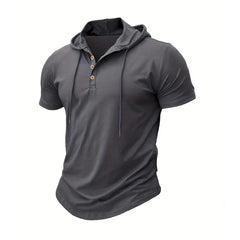 Men T Shirts Summer Slim Fitness Hooded Short-Sleeved Bodybuilding Quick Dry Tshirt Male Gym Clothes Breathable Sports Tops