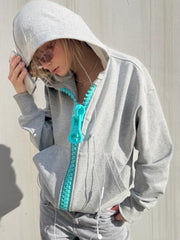 Mens Hoodie Oversized Zipper Streetwear Sweatshirt Harajuku Unisex Loose Fit Couple Style Casual Fashion Trend Arrival American