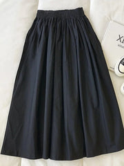 Elegant High Waist Pleated Midi