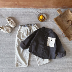 Striped Pocket Baby Long Shirt