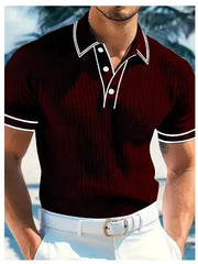 Men's Summer New Short-sleeved Lapel Casual Business Dress POLO Breathable Beach Sports Top