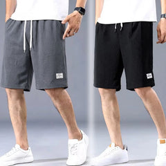 Lce Silk Shorts Men's Thin Sports Cropped Pants Loose Straight Leg Cool Breathable New Fashion Trend Casual XL-XXXL