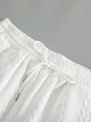 Men's White Drawstring Casual Shorts Summer Loose Breathable 5 Inch Shorts