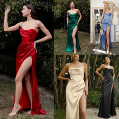 Elegant Backless V-Neck Evening Gown
