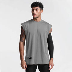 Gym Bodybuilding Tank Tops Mens Fitness Training Sleeveless Shirt Workout Muscle Vests Mesh Breathable Quick Dry Loose Singlets
