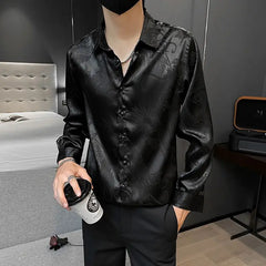 Slim Luxury Print Shirt Men