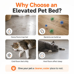 Pet Camping Bed Elevated Bed for Dogs Folding Puppy Camping Bed Cat House Portable Removable Washable Puppy Beds Dog Hammock