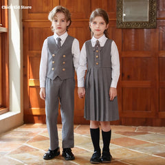 British Style Kids Vest Suit