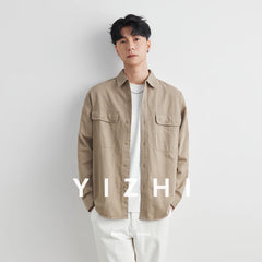 Vintage Cotton Workwear Shirt Men