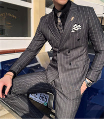 Modern Double Breasted Business Suit