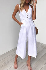 Urban V-Neck Streetwear Jumpsuit