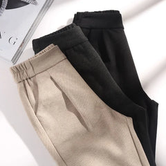 High Waist Woolen Harem Pants