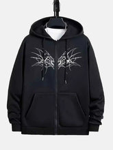 Men's Gothic Printed Zipper Hoodie Street Hoodie