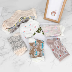 Colorful Floral Calf Socks Set