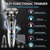 Rechargeable Electric Shaver for Men All in One Trimmer Set with Nose Trimmer Sideburns Trimmer Face Cleaning Brush