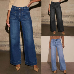 High Waist Retro Straight Jeans