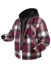 Fleece Lined Plaid Hooded Jacket