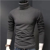 Slim Black Turtleneck Tee Men